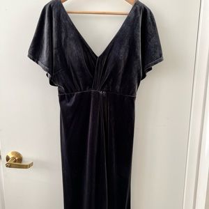 Revelry Gwen Velvet Dress in Slate Blue